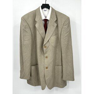 vintage 90s HUGO BOSS VINCENTE jacket blazer sport coat wool silk beige 42L